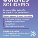 Quilmes Solidario: donde llevar donaciones para los afectados por el temporal en Bahía Blanca